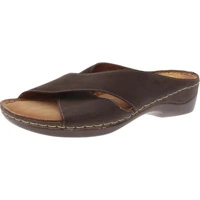 B.o.c. Born Concepts Womens Open Stitch Manmade Slide Sandals In Brown