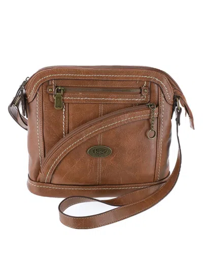 B.o.c. Parriton Womens Faux Leather Crossbody Shoulder Handbag In Brown
