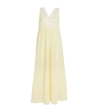 Bocan Cotton Voile Anne Nightdress In Yellow
