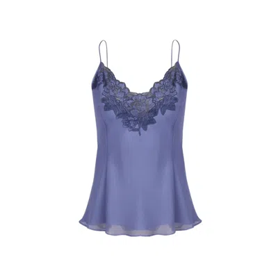 Bocan Couture Women's Blue Luna Silk Lilac Cami And Short Set