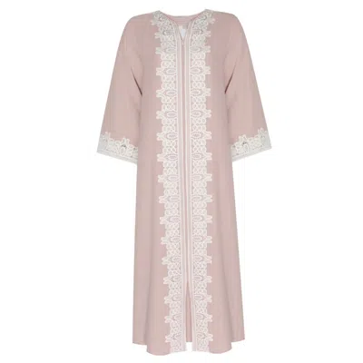 Bocan Couture Women's Pink Loukia Linen Zippered Dress Powder