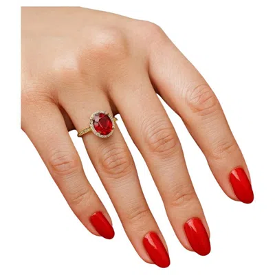 Pre-owned Bochic “capri” Natural Ruby & Diamonds Vintage Retro Ring Set In 18k Gold&silver In Multi