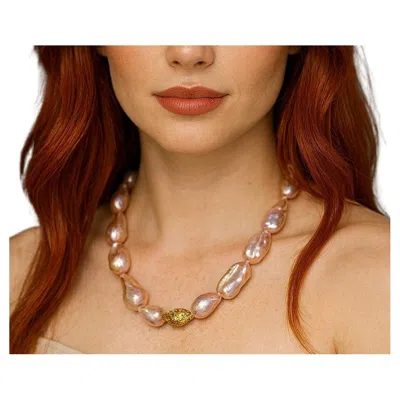 Pre-owned Bochic “capri” Vintage Baroque Pearl & Multi Gem Necklace Set In 18k & Silver