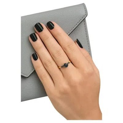 Pre-owned Bochic “capri” Vintage Black Diamond & Diamonds Retro Ring Set In 18k Gold & Sil