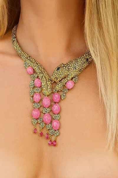Pre-owned Bochic “capri” Vintage Diamond, Ruby & Fancy Color Sapphire Necklace Set 18k In Blue