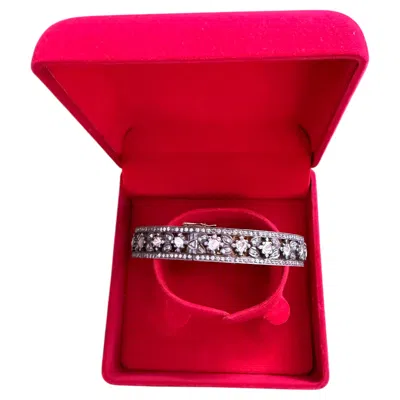 Pre-owned Bochic “capri” Vintage Multi Rose Cut Diamond Bang -set 18k Gold & Silver In Red