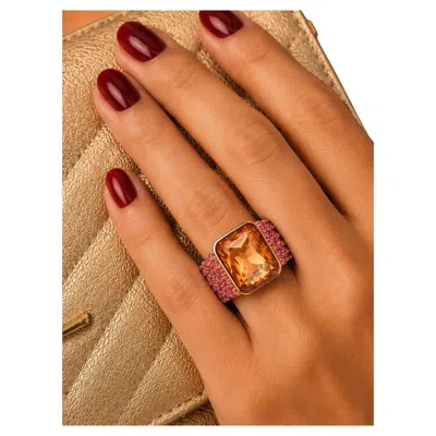 Pre-owned Bochic “capri” Vintage Natural Yellow Citrin & Amethyst Ring 18k Gold & Silver