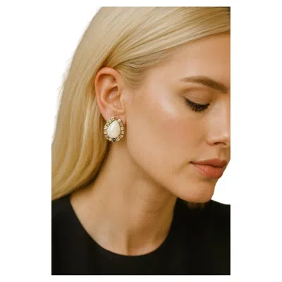 Pre-owned Bochic “capri” Vintage Opal & Multi Tourmaline Earrings Set In 18k Gold & Silver
