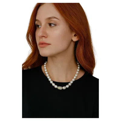 Pre-owned Bochic “capri” Vintage Pearl & Multi Gem Necklace Set In 18k & Silver