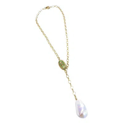 Pre-owned Bochic “capri” Vintage Pearl, Ruby & Multi Gem Necklace Set In 18k & Silver