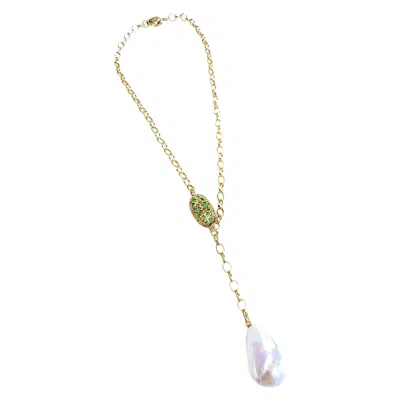 Pre-owned Bochic “capri” Vintage Pearl, Ruby & Multi Gem Necklace Set In 18k & Silver