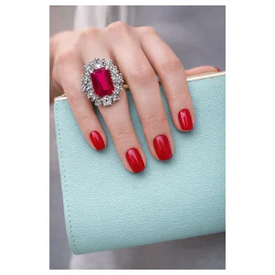 Pre-owned Bochic “capri” Vintage Ruby & Multi Color Rose Cut White Topaz - 18k Gold & Silv