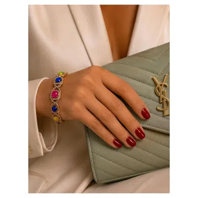 Pre-owned Bochic “capri” Vintage Ruby, Blue Sapphire & Honey Sapphire - 18k Gold & Silver