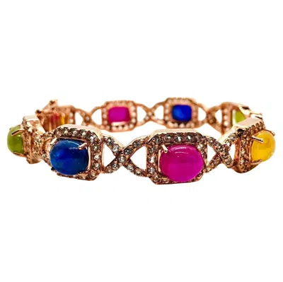 Pre-owned Bochic “capri” Vintage Ruby, Blue Sapphire & Honey Sapphire - 18k Gold & Silver