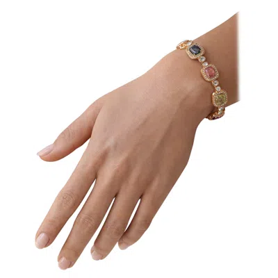 Pre-owned Bochic “capri” Vintage Ruby, Multi Sapphire & Diamond-set 18k Gold & Silver In Blue
