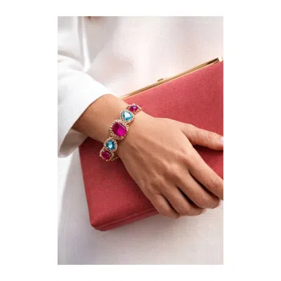 Pre-owned Bochic “capri” Vintage Ruby, Sapphire & Blue Topaz - 18k Gold & Silver