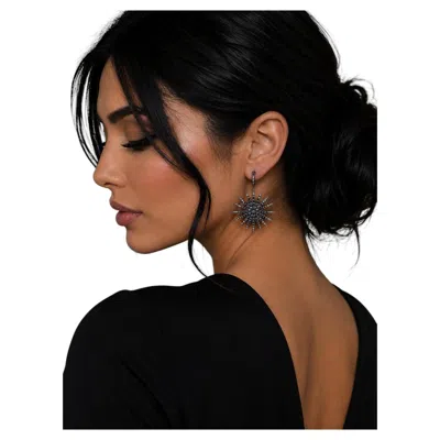 Pre-owned Bochic Classic & Chic Star Black Diamond Earrings Set In 18k Black Gold