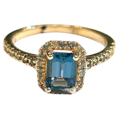 Pre-owned Bochic Orient 1.00ct London Blue Topaz & 0.50ct Diamond Ring