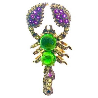 Pre-owned Bochic “orient” Green Diopside, Sapphire & Peridot Ring Set 18k Gold&silver