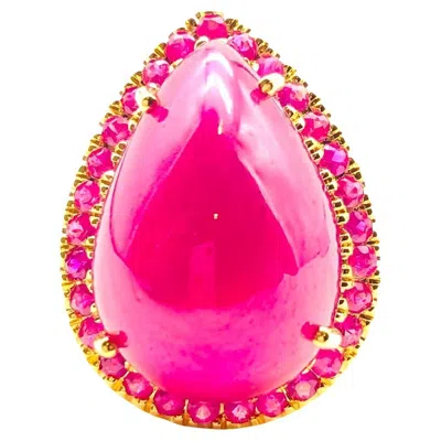 Pre-owned Bochic “orient” Natural Ruby & Natural Diamond Ring Set In 18k Gold & Silver In Multi