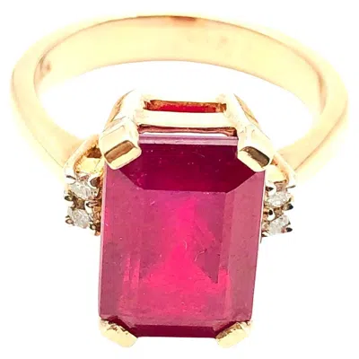Pre-owned Bochic “orient” Vintage African Ruby & Diamond Ring Set 18k Yellow Gold & Silver