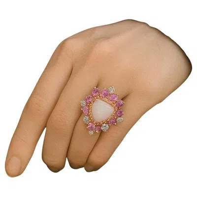 Pre-owned Bochic “orient” Vintage Diamond, Tanzanite & Sapphire Ring Set 18k Gold & Silver In Blue