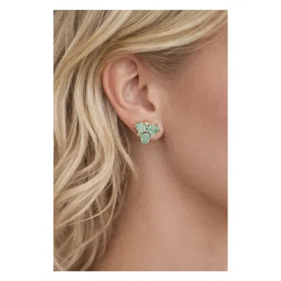 Pre-owned Bochic “orient” Vintage Emerald & Rose Cut Diamond Earrings Set 18k Gold & Silve In Red