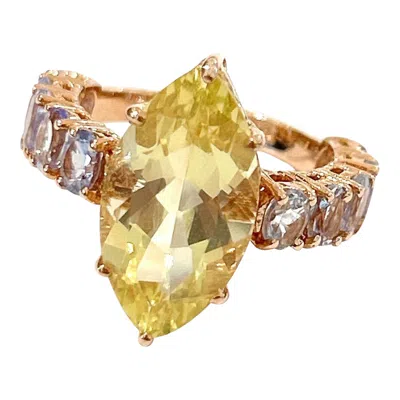 Pre-owned Bochic “orient” Vintage Lemon Amethyst & Lilac Tanzanite Ring 18k Gold & Silver In Purple