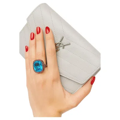 Pre-owned Bochic “orient” Vintage London Blue Topaz & Multi Sapphire Ring Set In 18 K Gold