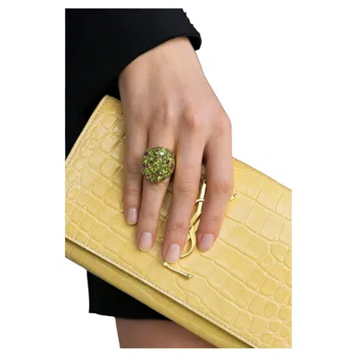 Pre-owned Bochic “orient” Vintage Natural Peridot & Tourmaline Ring Set 18k & Silver In Multi