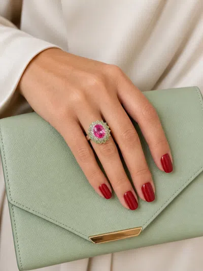 Pre-owned Bochic “orient” Vintage Retro Emerald, Ruby & Diamond Ring Set In 18k Gold & Si In Multi