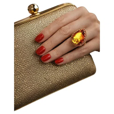 Pre-owned Bochic “orient” Vintage Sapphire & Orange Citrine Ring Set In 18k Gold & Silver