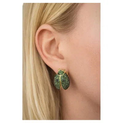 Pre-owned Bochic “orient” Vintage Tsavorite & Blue Sapphire Earrings - 18k Gold & Silver