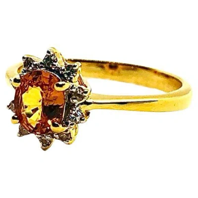 Pre-owned Bochic “orient” Vintage Yellow Sapphire & Cognac Diamond Ring Set In 18k Gold &