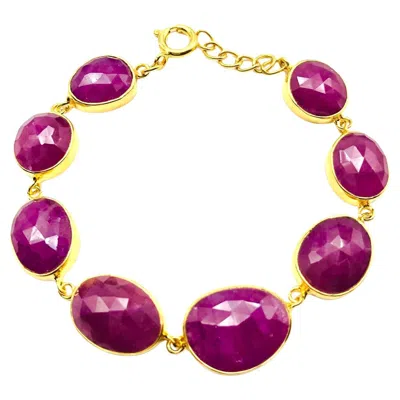 Pre-owned Bochic “rough Cut” Natural Red African Rubies Set In 18k Gold & Silver