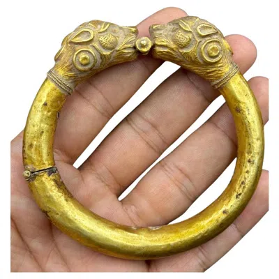Pre-owned Bochic “vintage” Solid 18k Gold Lion Bangle, Original, Origin Afghanistan In Multi