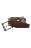 Boconi Elastic Braid Leather Tab Belt In Brown