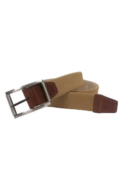 Boconi Reversible Elastic Braid Feather Edge Belt In Multi