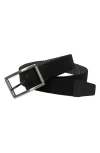 Boconi Reversible Elastic Braid Feather Edge Belt In Black/ Grey