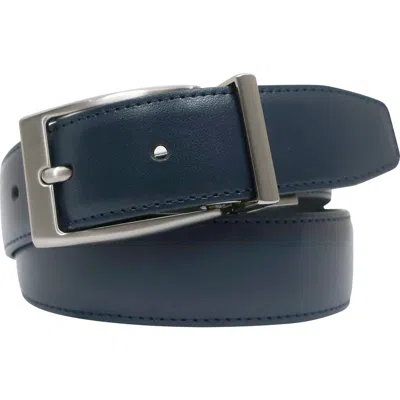 Boconi Kids'  Reversible Leather Belt In Navy/black