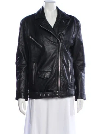 Pre-owned Bod & Christensen Biker Jacket In Black