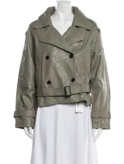 Pre-owned Bod & Christensen Biker Jacket In Green