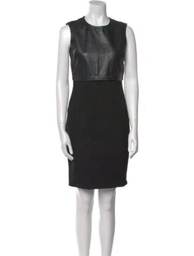 Pre-owned Bod & Christensen Crew Neck Mini Dress In Black