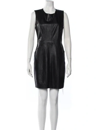 Pre-owned Bod & Christensen Crew Neck Mini Dress In Black