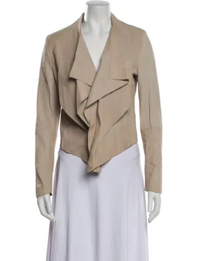 Pre-owned Bod & Christensen Leather Biker Jacket In Neutral