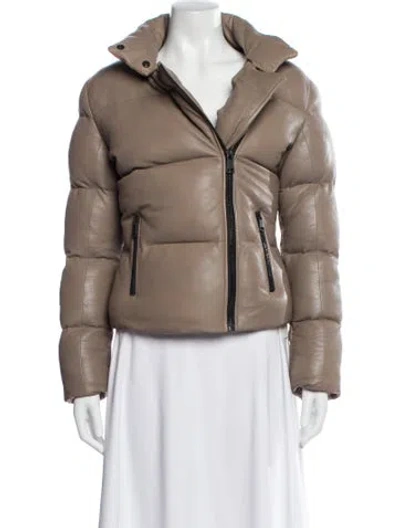 Pre-owned Bod & Christensen Leather Biker Jacket In Neutral