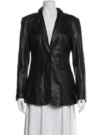 Pre-owned Bod & Christensen Leather Blazer In Blue