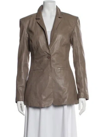 Pre-owned Bod & Christensen Leather Blazer In Neutral