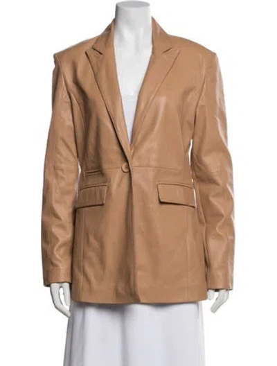 Pre-owned Bod & Christensen Leather Blazer W/ Tags In Brown