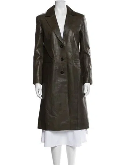 Pre-owned Bod & Christensen Leather Coat In Green
